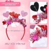 Mega-L 2Pcs Valentine's Headband, Valentine's Day Party Supplies Party Favors, Valentine's Day Red Pink Headbands Headwear for Girls, Women, Couple Valentine's Photo Booth Props for Valentines - Image 4