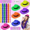 48 Pcs Neon Party Supplies 24 Gangster Dress Hats 24 Pcs Feather Boas for Adult Party Wedding Carnival Costume 1920s - Image 2
