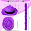 48 Pcs Neon Party Supplies 24 Gangster Dress Hats 24 Pcs Feather Boas for Adult Party Wedding Carnival Costume 1920s - Image 3