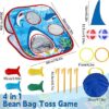 31PCS 4 in 1 Shark Bean Bag Toss Game for Kid Outdoor Ocean Toss Game With shark dorsal fin Foldable Cornhole Game for Shark Party Supplies Toss Board Toy for Toddler Tic Tac Toe Target Game Christmas - Image 2