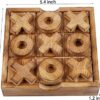 Tic Tac Toe & 4 in a Row Table Games Set - Rustic Decor Wood Strategy Board Games for Families - Image 2