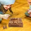 Tic Tac Toe & 4 in a Row Table Games Set - Rustic Decor Wood Strategy Board Games for Families - Image 4
