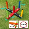 Ring Toss Game for Kids, Indoor & Outdoor Game for Family and Adults with 5 Poles, 2 Bases and 16 Rings in 4 Colors, Soft Foam Toy for Kids Backyard Ring Toss Fun - Image 3