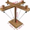 Hook Toss Game, Ring Toss Game, Handmade Wooden Ladder, Throwing Hook and Ring Battle Game for Family - Image 2