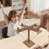 Hook Toss Game, Ring Toss Game, Handmade Wooden Ladder, Throwing Hook and Ring Battle Game for Family - Image 3