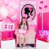 Pink Girl Party Game Supplies, Pin The Bow Sticker on The Head Pink Girl Princess Party Game, Large Poster with 24Pcs Bow Stickers for Kids Girls Birthday Party Favor Decoration - Image 2