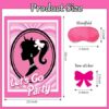 Pink Girl Party Game Supplies, Pin The Bow Sticker on The Head Pink Girl Princess Party Game, Large Poster with 24Pcs Bow Stickers for Kids Girls Birthday Party Favor Decoration - Image 3