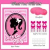Pink Girl Party Game Supplies, Pin The Bow Sticker on The Head Pink Girl Princess Party Game, Large Poster with 24Pcs Bow Stickers for Kids Girls Birthday Party Favor Decoration - Image 4