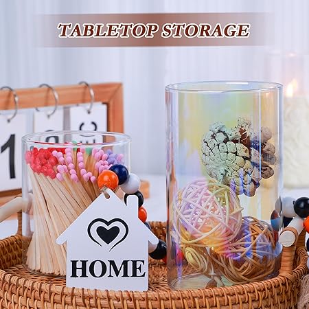 12pcs Glass Cylinder Vases for Centerpieces | 6 Inch Iridescent Flower Vase for Wedding Decorations, Clear Floating Candle Vases in Bulk, Hurricane Candle Holders for Party Table Home Decor - Image 4