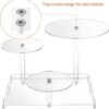 3 Tier Cake Stand 8-12 Inch, Acrylic Cupcake Display Stand with Serving Tray for Dessert Table Set, Tiered Round Cake Decor Tray Riser Holder for Party Wedding and Birthday (Clear) - Image 3