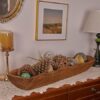 Wood Dough Bowl, Hand Carved Rustic Large Wooden Dough Bowls for Decor Farmhouse Long Decorative Wooden Bowls for Table Centerpiece Coffee Table Home Kitchen Decor(Brown-33.25"- Length) - Image 4