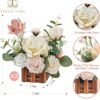 Centerpiece Table Decorations with Basket for Wedding, Set of 2 Large Artificial Flowers Floral Arrangement for Dining Room,Living Room,Table Centerpieces Decor(Dusty Rose & Champagne) - Image 2