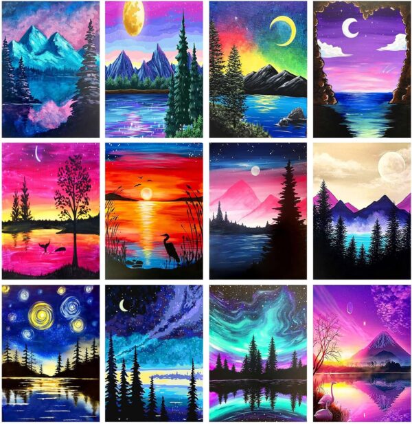 12 Pack Diamond Painting Kits for Adults 5D Diamond (12X16 Inch