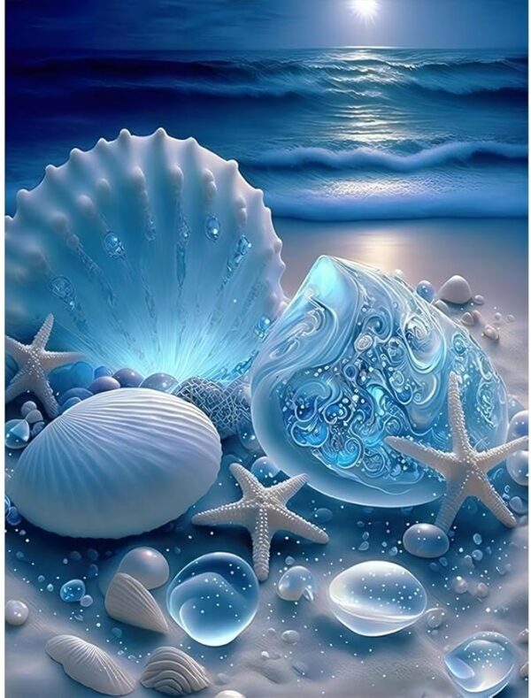 Seashell Diamond Painting Kits for Adults-Beach Diamond Art for Adult