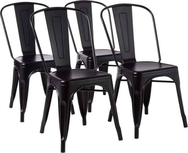 Metal Dining Chairs, Easy to Assemble, Sturdy, 4 Pack