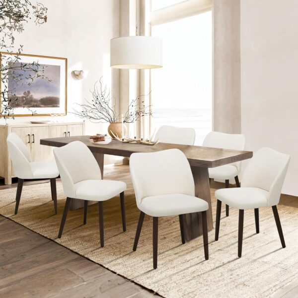 Upholstered Dining Chairs Set of 6, Modern Fabric Dining Room Kitchen Side Chair with Padded Seat