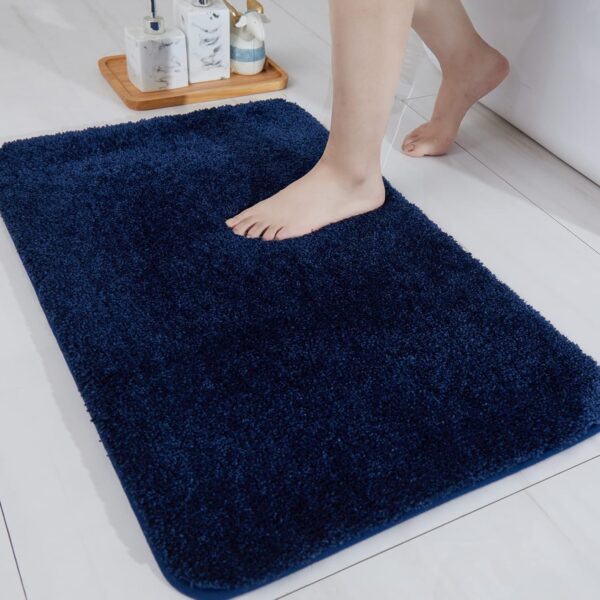 Bath Rugs for Bathroom Extra Thick- Anti-Slip Bath Mats Soft Plush Yarn Shaggy 100% Strong Mirco Polyeste Mat Living Room BedroomNavy,24x36 - Inches)