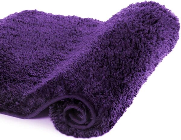 Bath Rug for Bathroom Non Slip Bathroom Mat (20 x 32, Dark Purple) Water Absorbent Soft Microfiber Shaggy Bathroom Rug