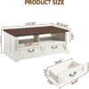 48'' Wood Coffee Table for Living Room, Farmhouse Coffee Table - Image 4
