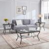 3 Pieces Living Room Sets Coffee and End Tables with Open Storage Shelves for Apartment, Home Office - Image 4