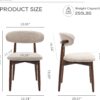Wooden Dining Chairs Set of 6, Modern Fabric Upholstered Dining Room Chair, Farmhouse Kitchen Side Chairs with Foot Pegs - Image 4