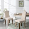 Stylish Upholstered Parsons Dining Chair with Nailhead Trim and Sturdy Solid Wood Legs - Image 4