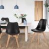 Dining Chairs, Dining Chairs Set of 4, Dining Room Chairs, Kitchen Chairs, Mid Century Modern Chairs, PU Leather Upholstered Chairs with Wood Legs - Image 4