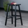 Satori Saddle Seat Bar Stool, 29in, Black Finish, Solid Wood, Transitional Style - Image 4