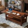 Coffee Table, Lift Top Coffee Table with Drawers and Hidden Compartment - Image 4