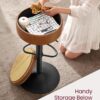 Collection - 360° Swivel Bar Stool, Height Adjustable Barstool with Storage, Synthetic Leather with Stitching - Image 4