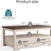 HOME Farmhouse Coffee Table with Storage, Wood Coffee Table for Living Room - Image 3