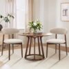 Wooden Dining Chairs Set of 6, Modern Fabric Upholstered Dining Room Chair, Farmhouse Kitchen Side Chairs with Foot Pegs - Image 3
