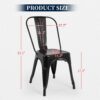 Metal Dining Chairs Set Of 4 Indoor Outdoor Chairs Patio Chairs Kitchen Metal Chairs 18 Inch Seat Height Restaurant Chair Metal Stackable Chair Tolix Side Bar Chairs - Image 3