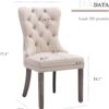 Velvet Dining Chairs Set of 4, Tufted Dining Room Chairs with Nailhead Ring Pull Trim, Upholstered Dining Chairs - Image 3