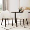Upholstered Dining Chairs Set of 6, Modern Fabric Dining Room Kitchen Side Chair with Padded Seat - Image 3