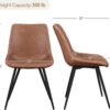 Dining Chairs Set of 2 Upholstered Modern Dining Room Chairs Mid Century Faux Leather Kitchen Chairs - Image 3