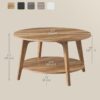 VASAGLE Round Coffee Table, 2 Tier Coffee Table with Storage, for Living Room - Image 3