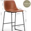 26 Inch Counter Height Bar Stools Set of 4, Modern Faux Leather High Barstools with Back and Metal Leg, Bar Chairs for Kitchen lsland - Image 3