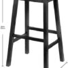 Satori Saddle Seat Bar Stool, 29in, Black Finish, Solid Wood, Transitional Style - Image 3