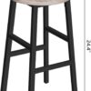 Bar Stools, Set of 2 Round Bar Chairs with Footrest, 24.4 Inch Kitchen Breakfast Bar Stools - Image 3