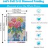 Diamond Painting Kits for Adults-Flowers Diamond Art Kits for Adults,5D Diamond12x16inch - Image 2