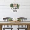 Welcome We Hope You Like Dogs Farmhouse Door Sign for Front Door Porch Decor Φ30cm Round Wooden with Eucalyptus Leaves Hanging - Image 2