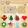 St Patricks Day Decorations Farmhouse Interchangeable Home Decor Signs, LED Long Marquee Light Up Letters Wooden ‘HOME’ Sign with 8Pcs Changeable Seasonal - Image 2