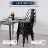 Metal Dining Chairs Set Of 4 Indoor Outdoor Chairs Patio Chairs Kitchen Metal Chairs 18 Inch Seat Height Restaurant Chair Metal Stackable Chair Tolix Side Bar Chairs - Image 2