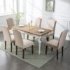 Stylish Upholstered Parsons Dining Chair with Nailhead Trim and Sturdy Solid Wood Legs - Image 2