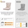Velvet Dining Chairs Set of 4, Tufted Dining Room Chairs with Nailhead Ring Pull Trim, Upholstered Dining Chairs - Image 2
