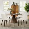 Upholstered Dining Chairs Set of 6, Modern Fabric Dining Room Kitchen Side Chair with Padded Seat - Image 2