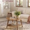 VASAGLE Round Coffee Table, 2 Tier Coffee Table with Storage, for Living Room - Image 2