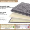 3 Pieces Bathroom Rugs, Ultra Soft Non Slip Absorbent Chenille Toilet Bath Mat Set (Grey) - Image 2