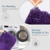Bath Rug for Bathroom Non Slip Bathroom Mat (20 x 32, Dark Purple) Water Absorbent Soft Microfiber Shaggy Bathroom Rug - Image 2